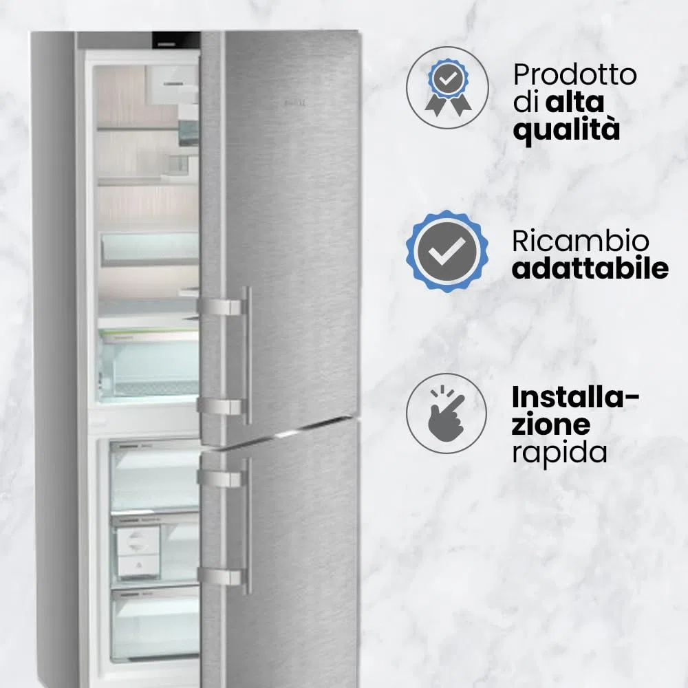Anakel Home Set ricambi per Maniglia frigorifero Liebherr in Acciaio Inossidabile 9590178 9590190 | Kit Cerniere Maniglia Porta per il Frigorifero per Liebherr