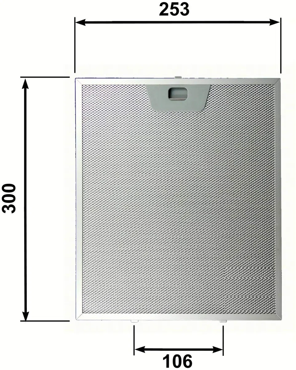 KIT 3 pcs. FILTRI ALLUMINIO per CAPPE FABER mm.253 x 300 x 8 con Attacchi inferiori - ADATTO FIGEVIDA