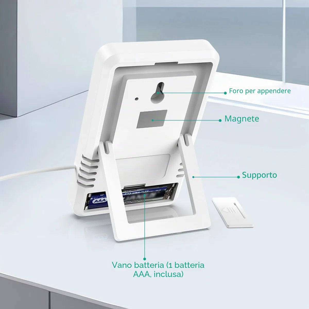 ORIA Termometro Frigorifero Digitale con Sonda Impermeabile, Misuratore Umidità e Temperatura con Funzione Min/Max, 3 Modalità Installazione, Compatibile con Frigorifero, Congelatore, Acquario