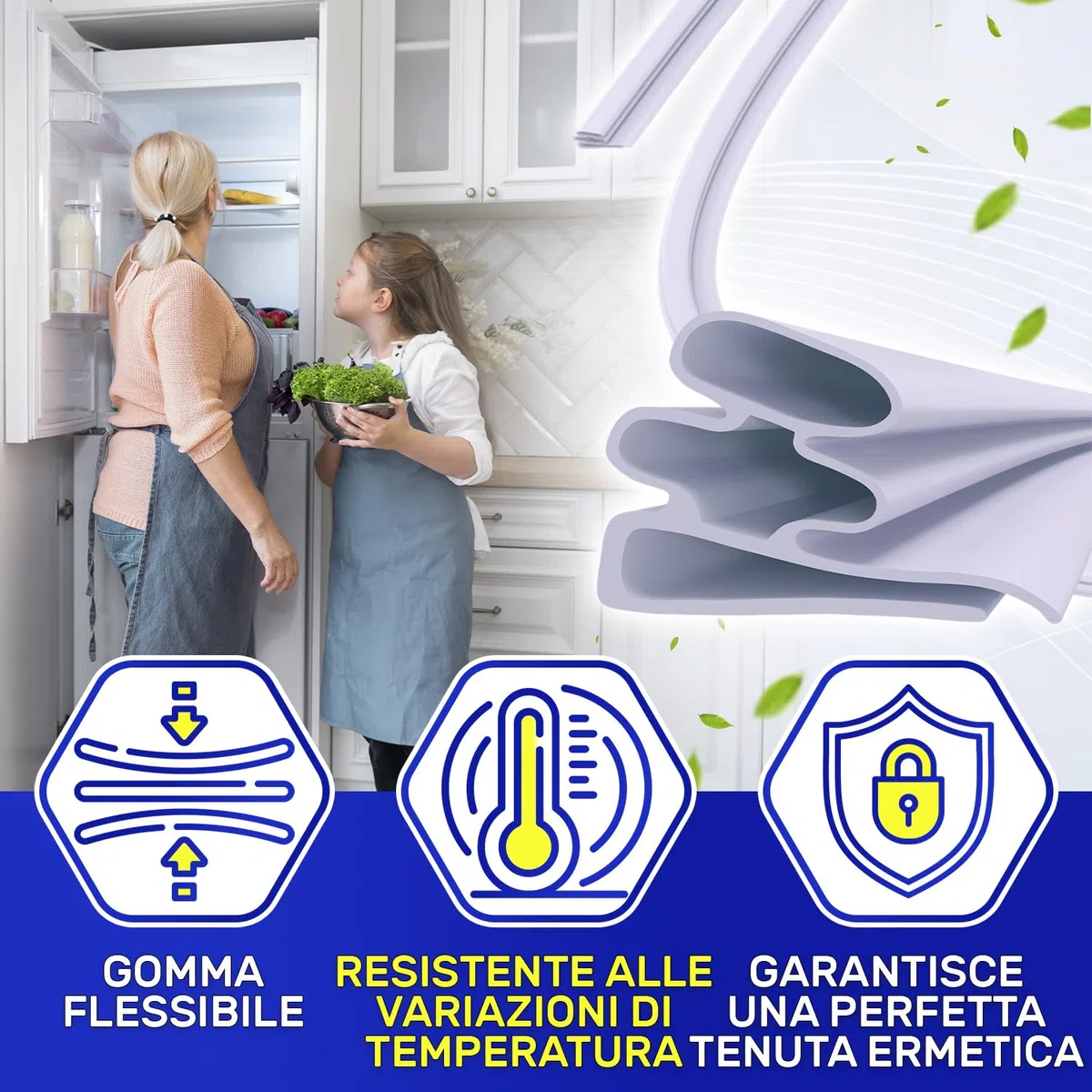 Guarnizione Frigorifero Universale della Porta 2 m per Frigorifero con Congelatore - MONTERAL
