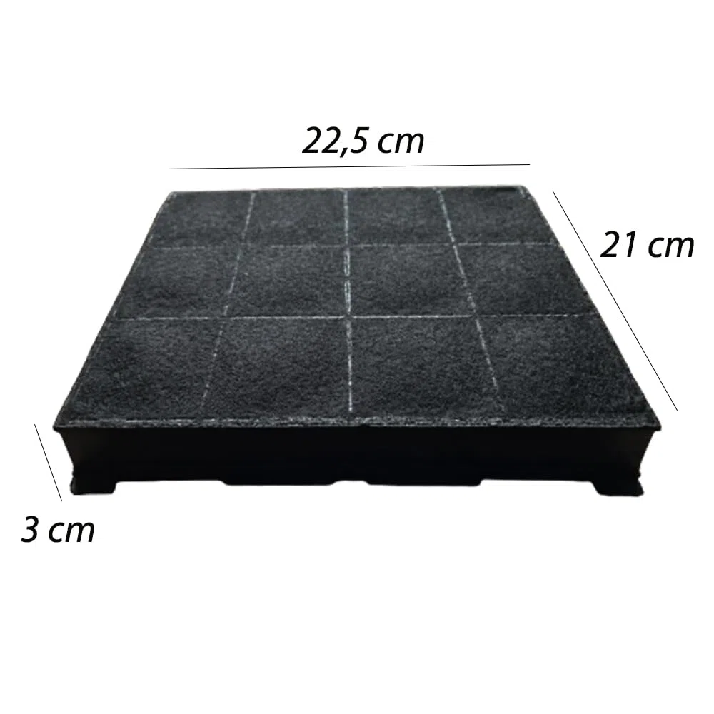 Filtro per Cappe Elica F00333/S | Filtro a carbone compatibile con cappe Elica | Pezzo di ricambio per cappe cucina Misure 22,5 x 21 x 3 cm