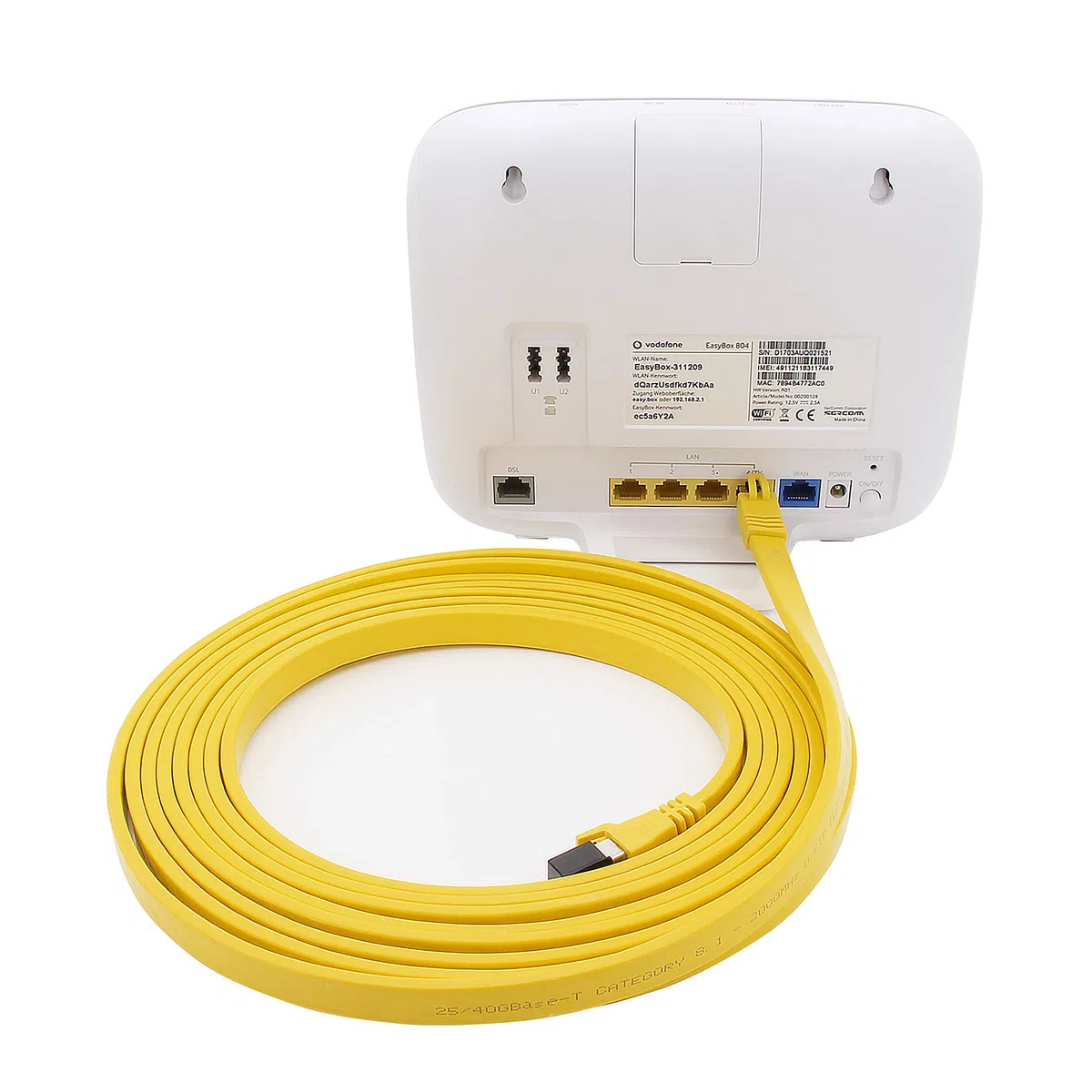 1aTTack.de Cat. 8 cavi di rete Cat 8 cavo di rete Cat8 Ethernet cavo LAN cavo patch cavo di rete cavo 10 Gb/s giallo. 0,25 m