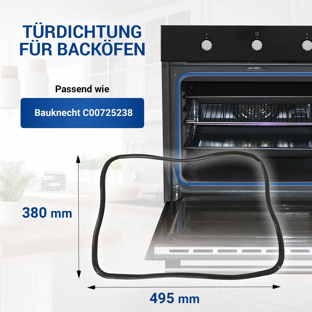 VIOKS Guarnizione in gomma per porta di ricambio per Bаuknecht C00725238 481010846713 48800075238 guarnizione del forno - guarnizione stufa guarnizione forno in gomma per forno