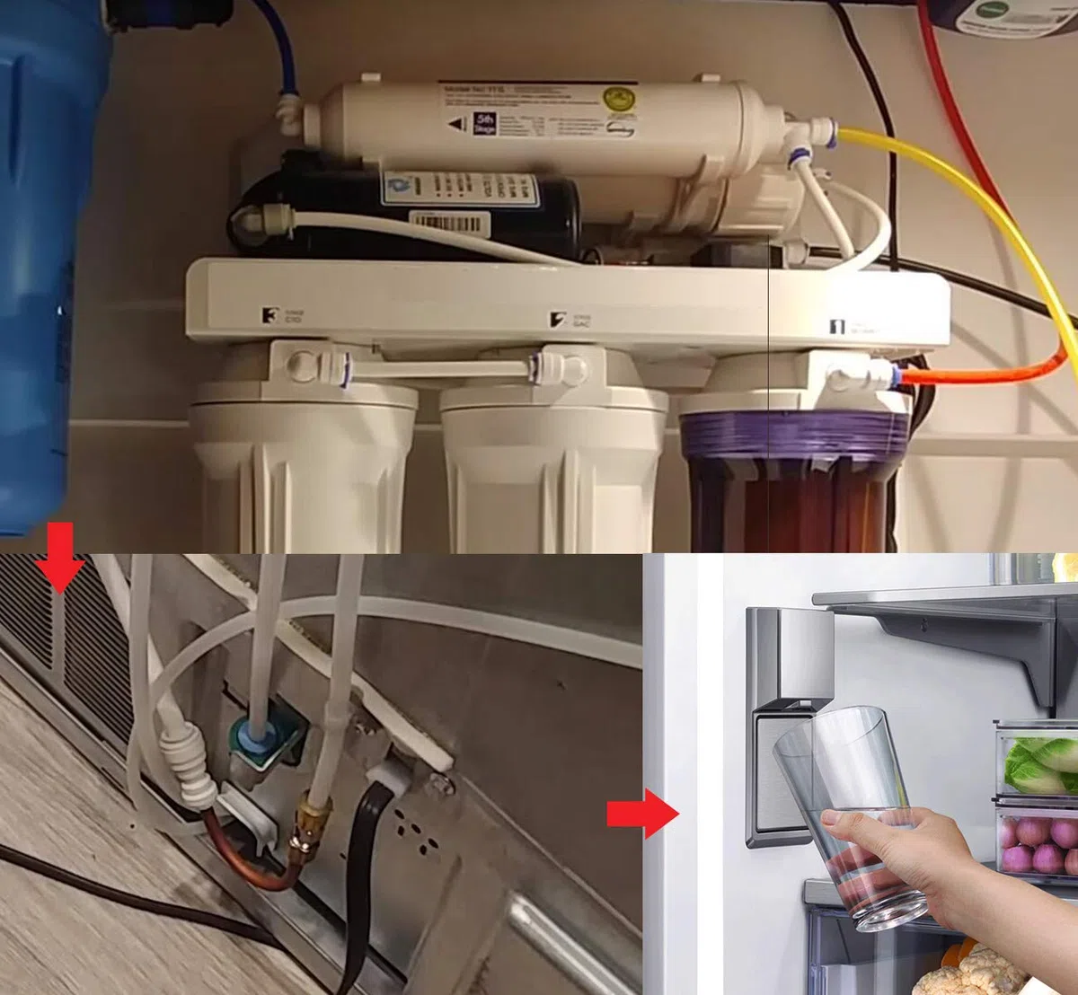 ilauke Tubo dell'Acqua da 15 M, Kit Connettore per Frigorifero Doppio in Stile Europeo, Tubo di Ingresso Dell'acqua da 6,35mm (1/4"), Bianco