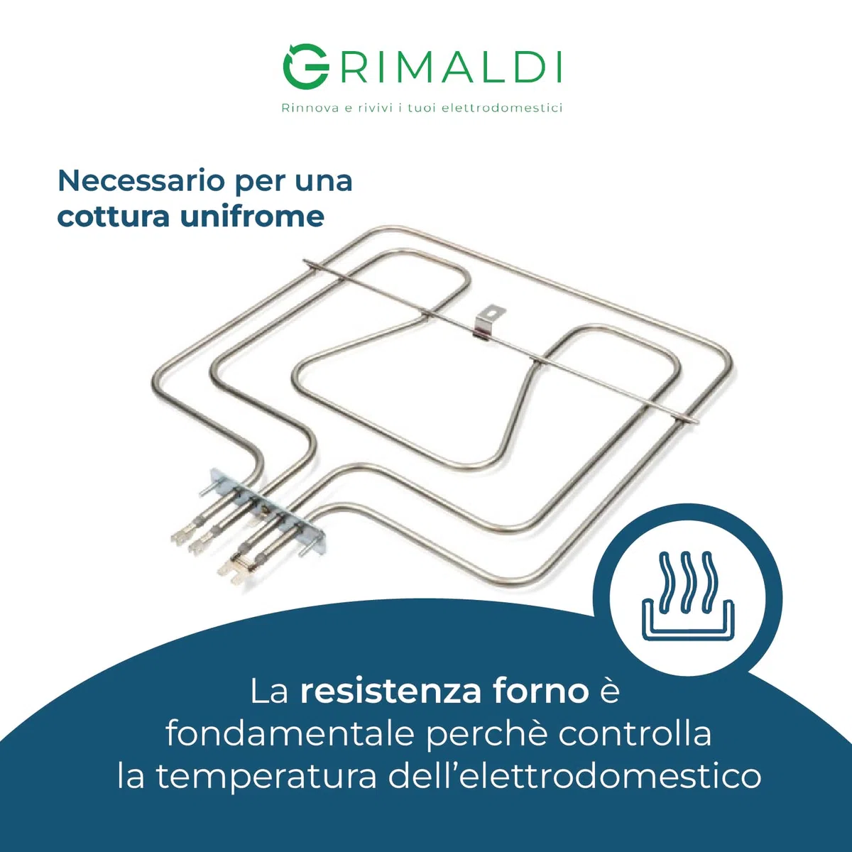 G GRIMALDI Resistenza Forno Superiore 800W + 1650W 220/240V 342x335 mm Traversino 364 mm Compatibile con Electrolux Rex AEG Zanussi 31516142 3970129015 3570759021 3570545016