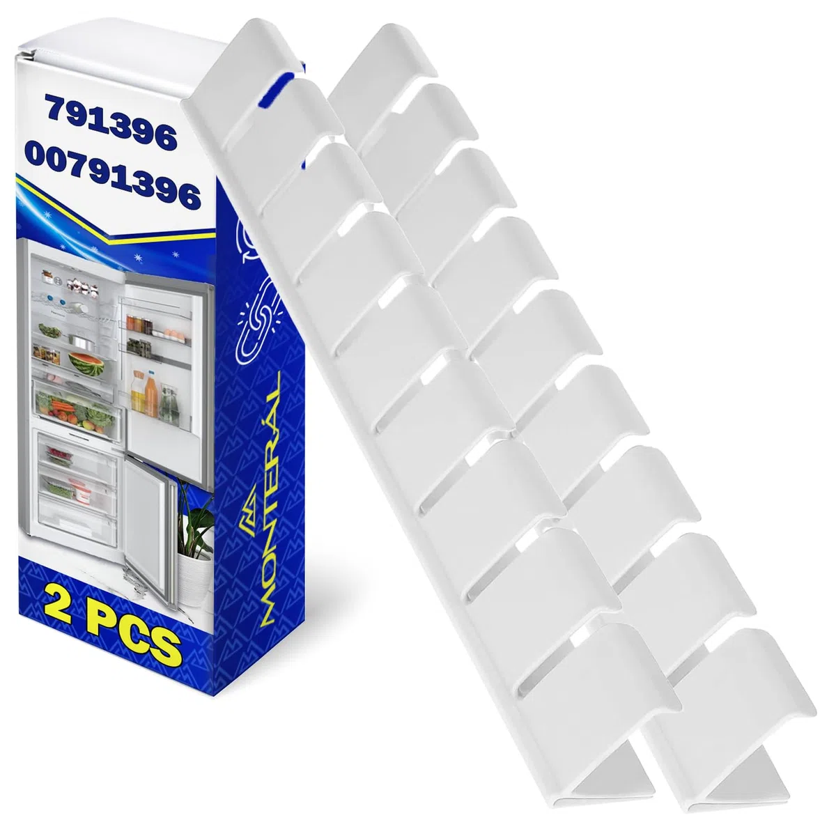2 Pezzi Ferma Bottiglie per Portabottiglie Frigo 310x35x40 mm con Codice Originale 00791396 791396 00655264 00654512 per Bosch per Siemens - MONTERAL