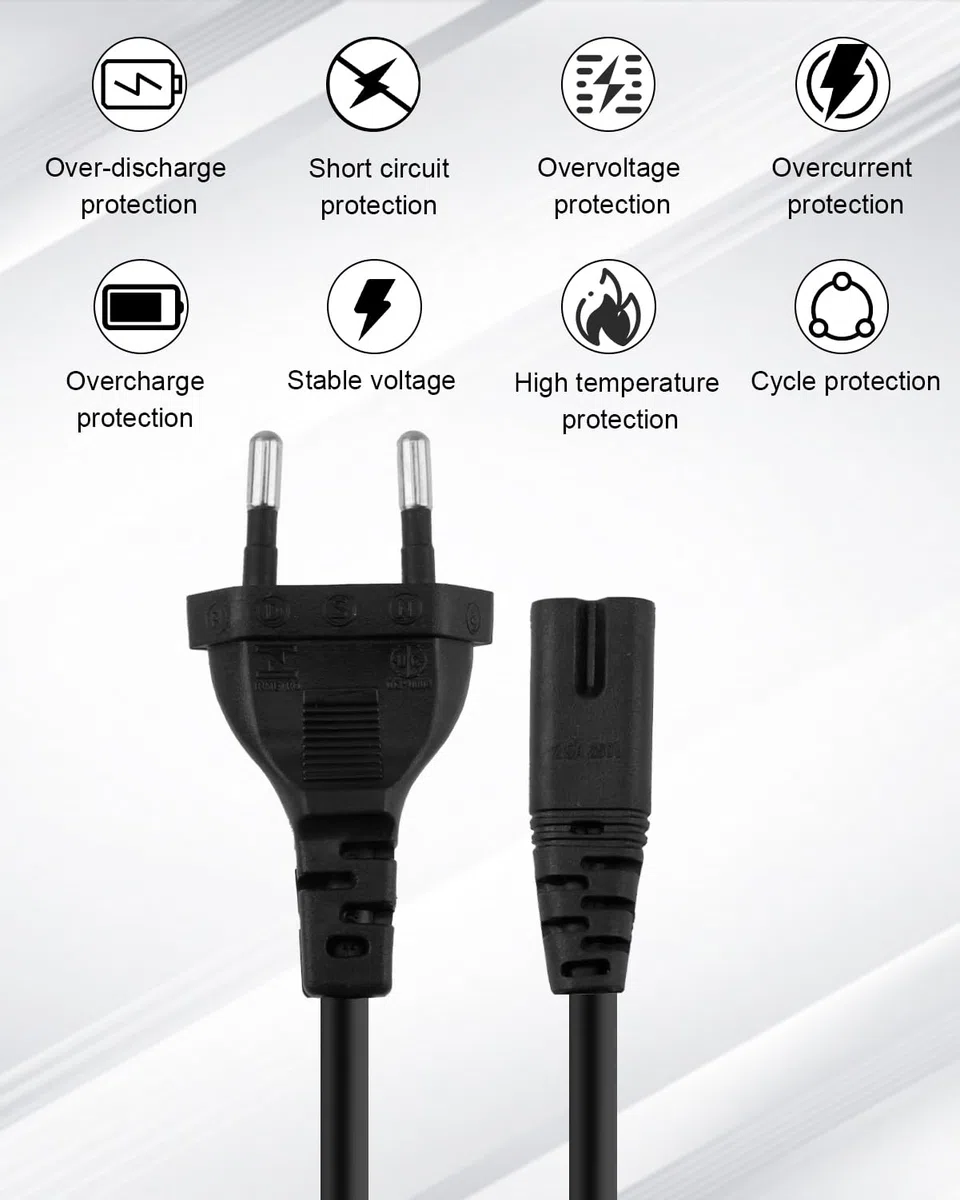 Cavo Alimentazione IEC320 C7 1.8m con 2 Poli Spina Euro per Monitor PC PS4 PS5 PS3 DVD Book Radio Stampante HP PC Portatile Adattatore Samsung Philips LG Sony TV Nero