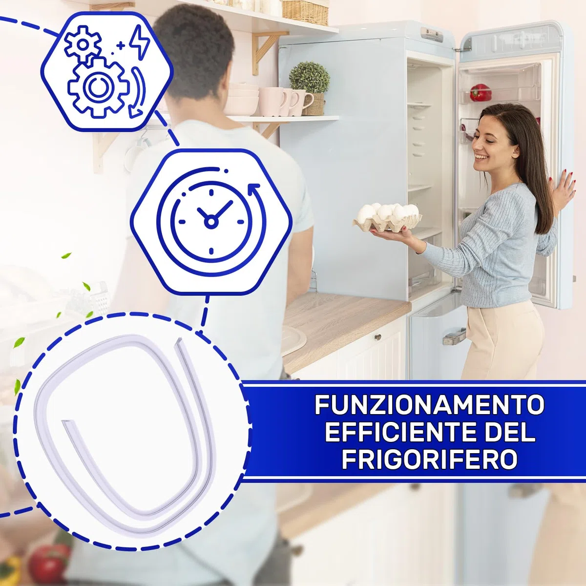 Guarnizione Frigorifero Universale della Porta 2 m per Frigorifero con Congelatore - MONTERAL