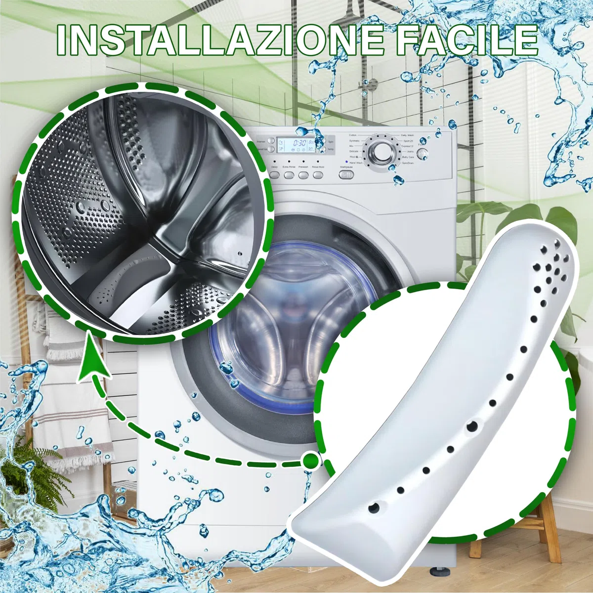 3 Pezzi Trascinatore per Tamburo Lavatrice 180x53 mm con Codice Originale 41021913 per Candy per Hoover - Garanzia di 5 Anni - ONIX TECH