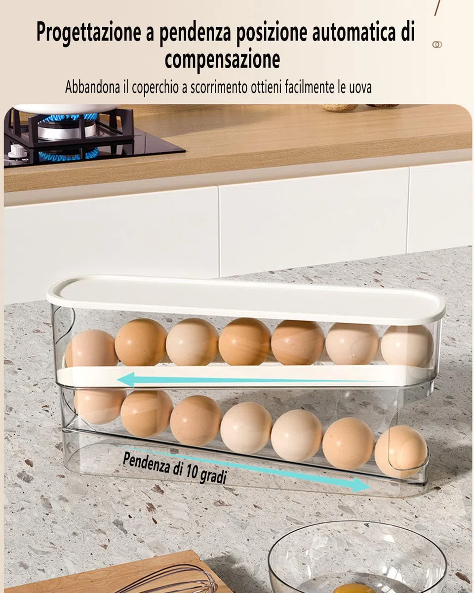 Porta Uova Da Frigo,Porta Uova A Doppio Strato Con Coperchio,Portauova Frigorifero Rotante,Adatto Per Frigoriferi E Piccoli Elettrodomestici Da Cucina